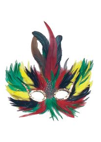 Bristol Masque pour les yeux plume colorée avec paillettes