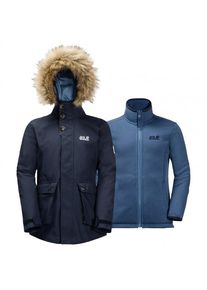 Jack Wolfskin Girl's Elk Island 3in1 Parka Giacca doppia (152, nero/blu)