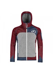 Ortovox - Fleece Plus (Mi) Hoody - Uldjakke str. S gr&aring;/r&oslash;d