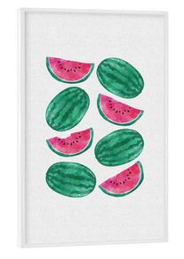 Poster with white frame "Watermelon Crowd" artboxONE Framed Poster