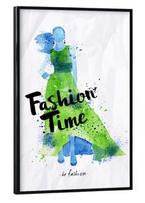 Poster with black frame "Watercolor dress fashion time" artboxONE Framed Poster