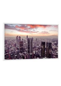 Poster with white frame "Frankfurt am Main Romantic Sky" artboxONE Framed Poster