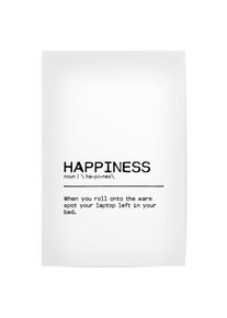 Poster "Happiness Quote" artboxONE Plakater - 18x13 cm