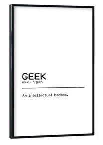 Poster with black frame "Geek Quote" artboxONE Framed Poster