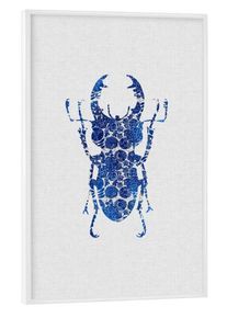 Poster with white frame "Blue Beetle III" artboxONE Framed Poster