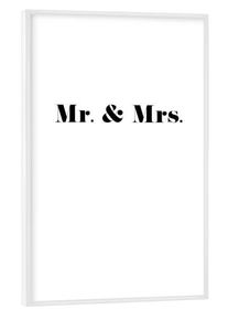 Poster with white frame "Mr. & Mrs" artboxONE Framed Poster