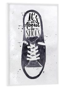Poster with white frame "Men's sport shoes" artboxONE Framed Poster