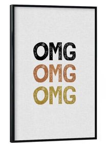 Poster with black frame "OMG, OMG, OMG" artboxONE Framed Poster