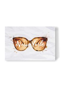 Canvas Print "Watercolor glasses New York" artboxONE Wallart