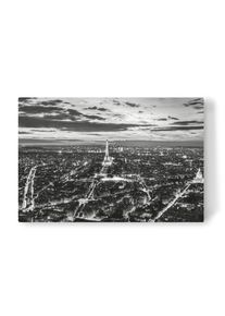 Canvas Print "Paris, France romantic skyline, panorama. Eiffel Tower, black and white" artboxONE Wallart