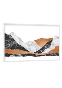 Poster with white frame "Marble Landscape I" artboxONE Framed Poster