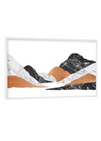 Poster with white frame "Marble Landscape II" artboxONE Framed Poster