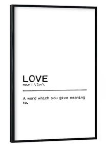 Poster with black frame "Love Quote II" artboxONE Framed Poster
