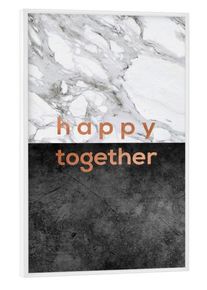 Poster with white frame "Happy Together Copper" artboxONE Framed Poster