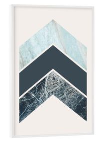 Poster with white frame "Scandinavian Chevrons" artboxONE Framed Poster