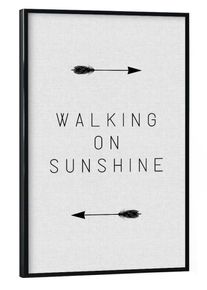 Poster with black frame "Walking on Sunshine Arrow" artboxONE Framed Poster
