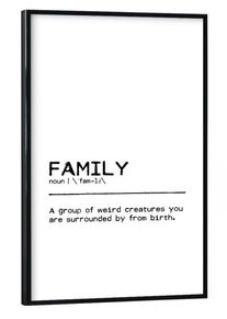 Poster with black frame "Family Quote II" artboxONE Framed Poster