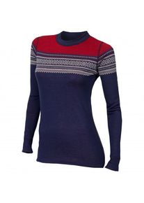 Aclima - Women's DE Marius Crew Neck - Merino sweatere str. XL sort/blå/lilla