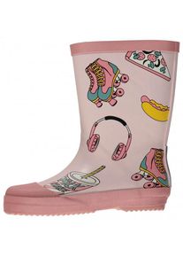 Smafolk - Kid's Rubber Boots With Food Print - Gummist&oslash;vler str. 21 gr&aring;/beige