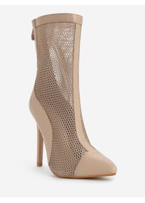 Pointed Toe Hollow Out Mid Calf Boots