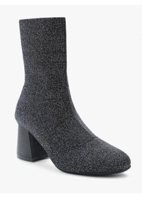 Sparkle Chunky Heel Mid Calf Sock Boots