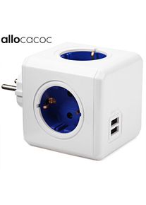 Allocacoc Smart Home PowerCube Socket EU Plug 4 Outlets 2 Usb-poorten Adapter Power Strip Extension Adapter Multi Stekkerdoos