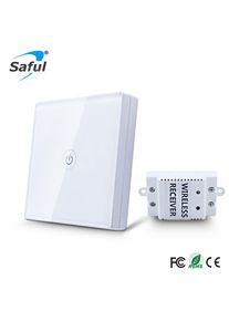 Saful 12 v Touch Schakelaar Draadloze 1 Gang 1 Manier Waterdichte Lichtschakelaar Touch Panel Muur Schakelaar Light Interruptor Voor smart Home