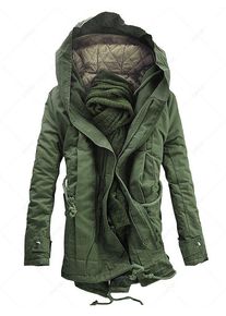 Manteau Parka Rembourré à Capuche avec Double Fermeture Éclair