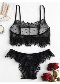 Ensemble de Lingerie Festonnée en Dentelle