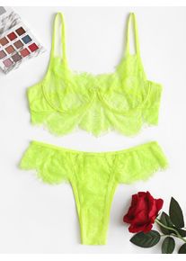 Ensemble de Lingerie Festonnée en Dentelle à Armature