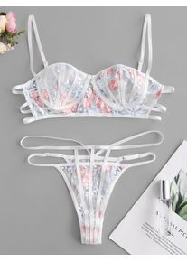 Ensemble de Lingerie Fleur Brodée en Dentelle