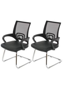 2er-Set Konferenzstuhl Ancona, Besucherstuhl, Kunstleder MVG-zertifiziert ~ schwarz