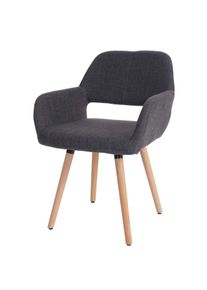 Esszimmerstuhl HWC-A50 II, Stuhl Küchenstuhl, Retro 50er Jahre Design ~ Textil, grau, helle Beine