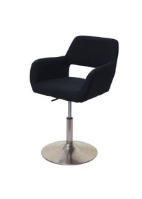 Esszimmerstuhl HWC-A50 III, Stuhl Küchenstuhl, Retro 50er Jahre, Stoff/Textil ~ schwarz, Fuß gebürstet