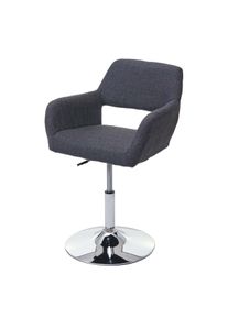 Esszimmerstuhl HWC-A50 III, Stuhl Küchenstuhl, Retro 50er Jahre, Stoff/Textil ~ dunkelgrau, Chromfuß