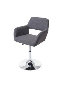 Esszimmerstuhl HWC-A50 III, Stuhl Küchenstuhl, Retro 50er Jahre, Stoff/Textil ~ grau, Chromfuß