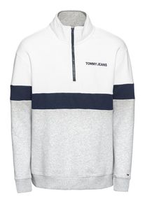 Tommy Jeans, Heren Sweatshirt 'TJM RETRO MOCK NECK', donkerblauw / grijs / wit