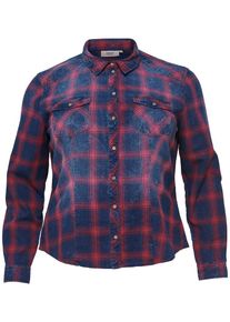 Only Carmakoma, Dames Blouse, blauw / rood
