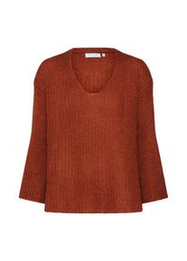 Rich & Royal Rich & Royal, Dames Oversized trui 'V Neck boxy', karamel
