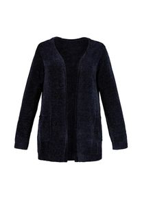 Ulla Popken, Dames Gebreid vest 'Chenille', donkerblauw