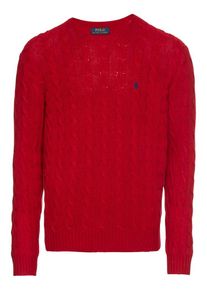 Polo Ralph Lauren, Heren Trui 'LS CABLE CN-LONG SLEEVE-SWEATER', rood