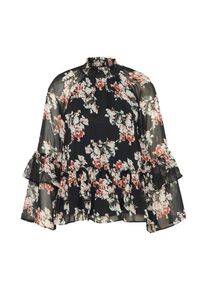 Vila, Dames Blouse 'FLOUNCE', gemengde kleuren / zwart