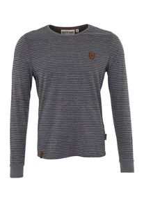 Naketano, Heren Shirt 'Hosenpuper Langen', grijs gemêleerd / zwart