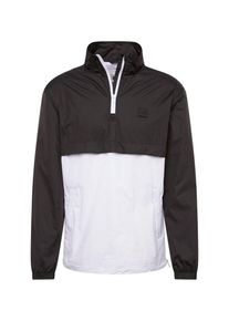 Urban Classics, Heren Tussenjas 'Stand Up Collar Pull Over Jacket', zwart / wit