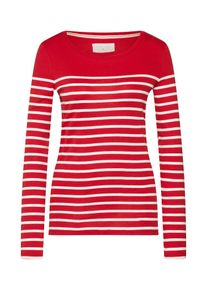 Esprit, Dames Shirt 'OCS Rib Tee T-Shirts', rood / wit