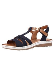 Tamaris, Dames Sandalen met riem, beige / nachtblauw / bruin