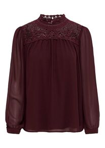 Only, Dames Blouse 'NEW CAT L/S TOP WVN', wijnrood