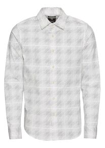G-Star Raw, Heren Overhemd 'Core super slim shirt l\s', crème / donkerblauw