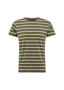 Tommy Hilfiger, Heren Shirt, olijfgroen / wit