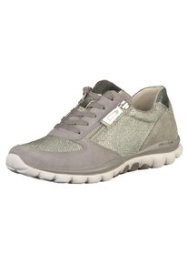 Gabor, Dames Sneakers laag, taupe / rookgrijs / zilver